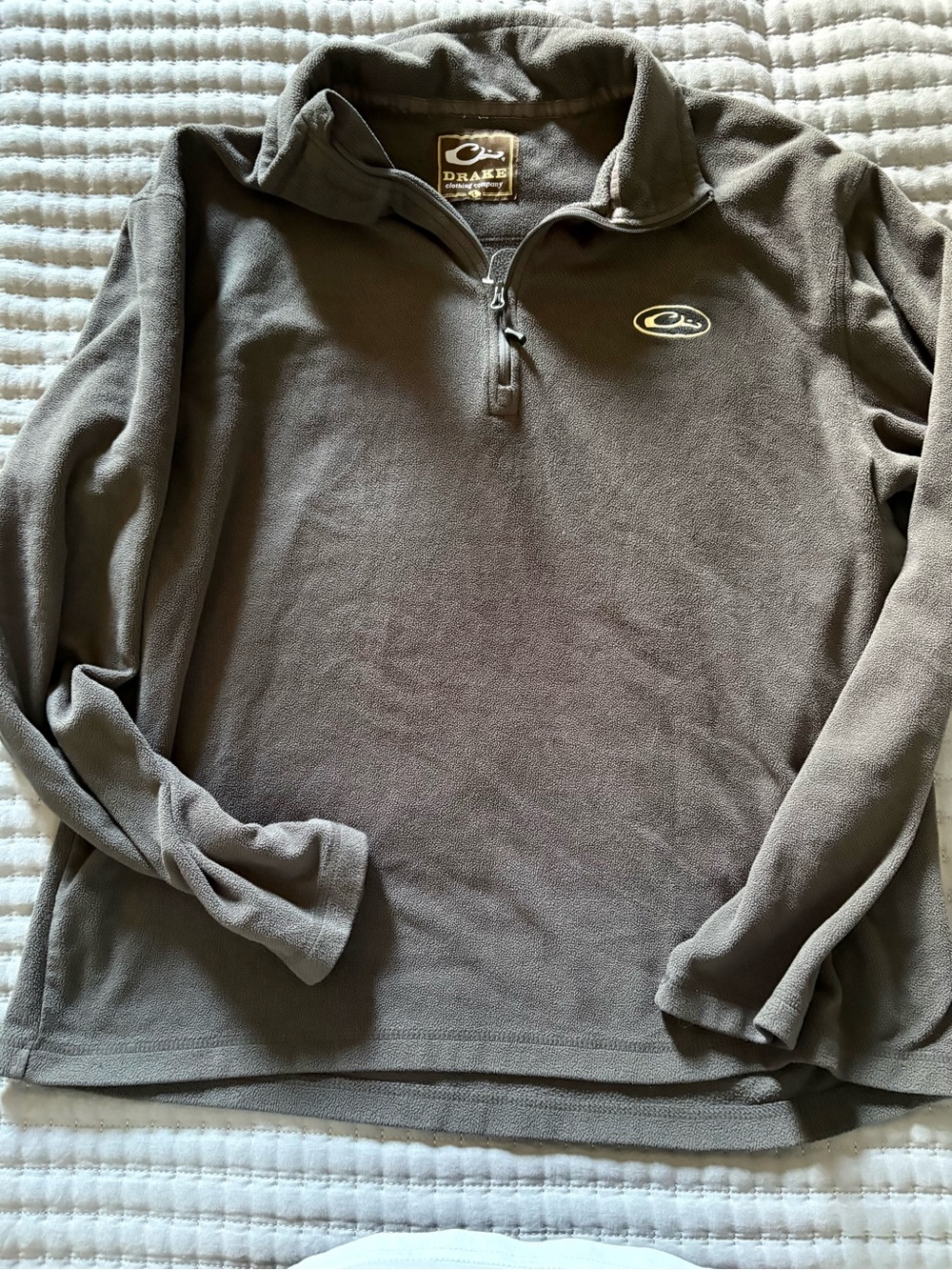 Drake Men's Gray Half-Zip Fleece Pullover